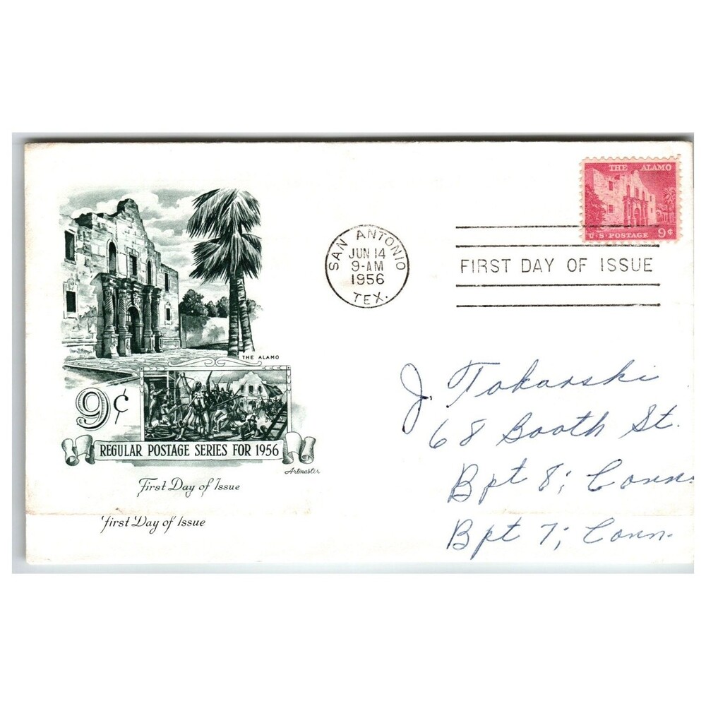 Scott #1040 1956 The Alamo First Day Cover FDC Artmaster San Antonio